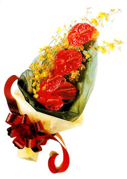 özel 5 adet antorium buketi   Denizli uluslararası çiçek gönderme 