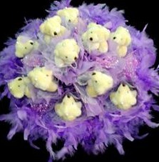 11 adet pelus ayicik buketi  Denizli çiçek servisi , çiçekçi adresleri 