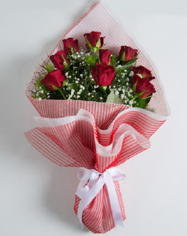 9 adet kırmızı gülden buket  Denizli çiçek online çiçek siparişi 