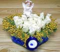 9 adet beyaz gül oyuncak  Denizli İnternetten çiçek siparişi 