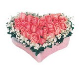 kalp içerisinde 9 adet pembe gül  Denizli çiçek online çiçek siparişi 