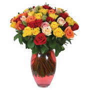 51 adet gül ve kaliteli vazo   Denizli uluslararası çiçek gönderme 