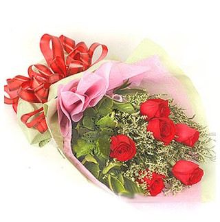  Denizli çiçek servisi , çiçekçi adresleri  6 adet kırmızı gülden buket
