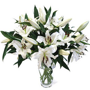  Denizli hediye sevgilime hediye çiçek  3 dal görsel casablanca vazo tanzimi