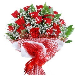 11 kırmızı gülden buket  Denizli çiçek , çiçekçi , çiçekçilik 